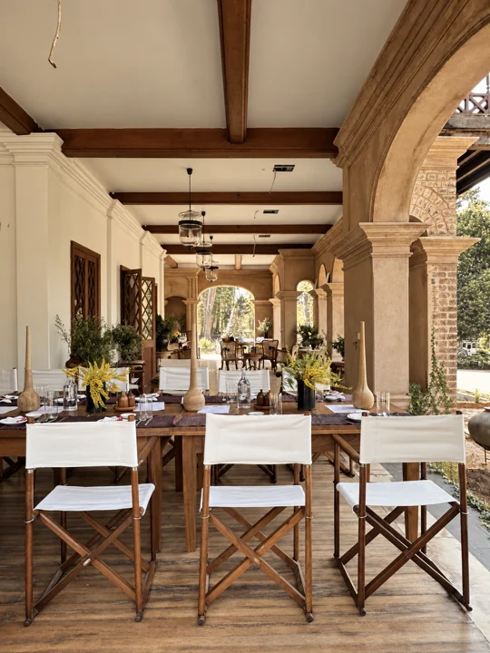 Dining beneath the arches