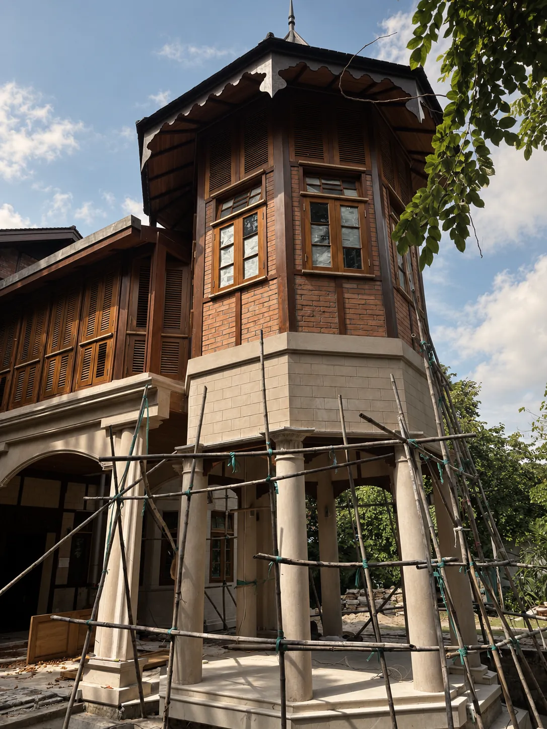 Double-click to enlarge Candacraig tower under restoration